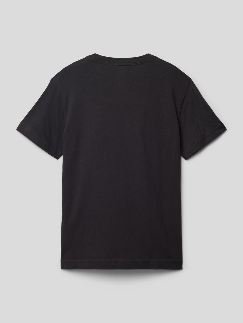 T-Shirt mit Logo-Stitching in schwarz