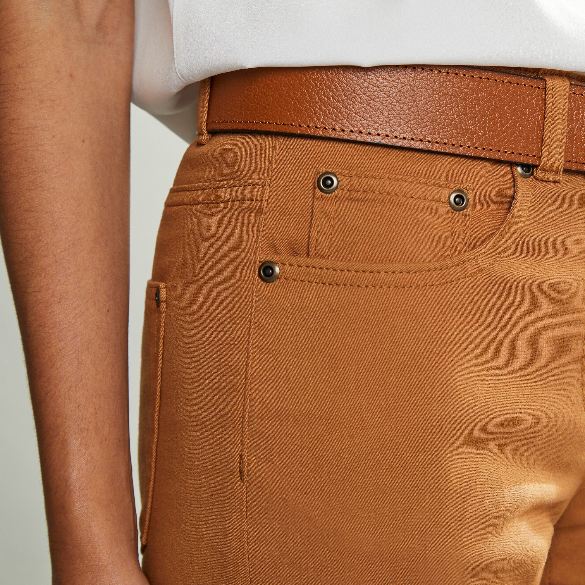 Pantalon droit stretch uni