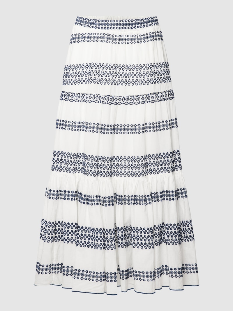 Maxirock mit Allover-Muster Modell 'Embro' in marineblau