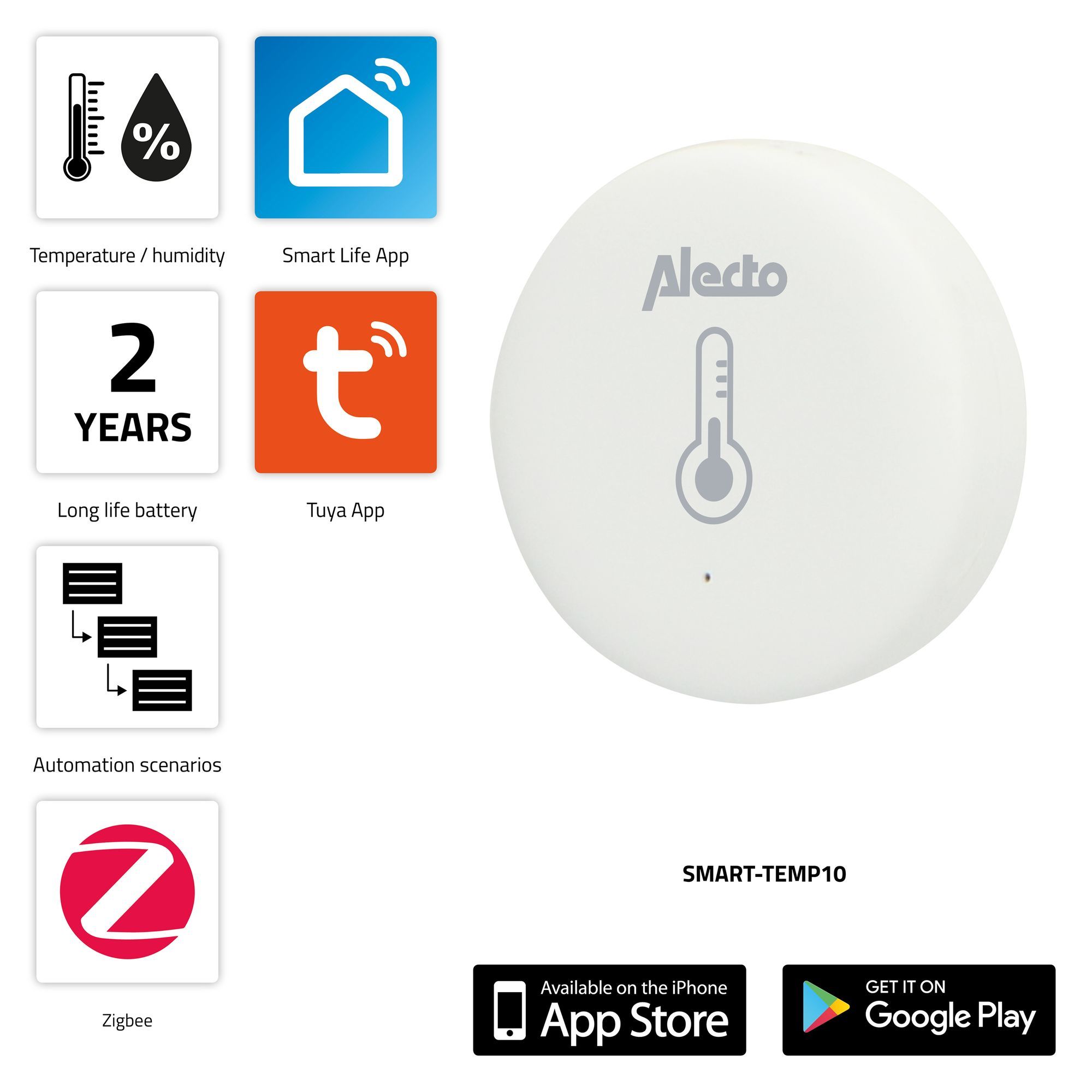 Alecto SMART-TEMP10 Smarter Zigbee Rauchmelder