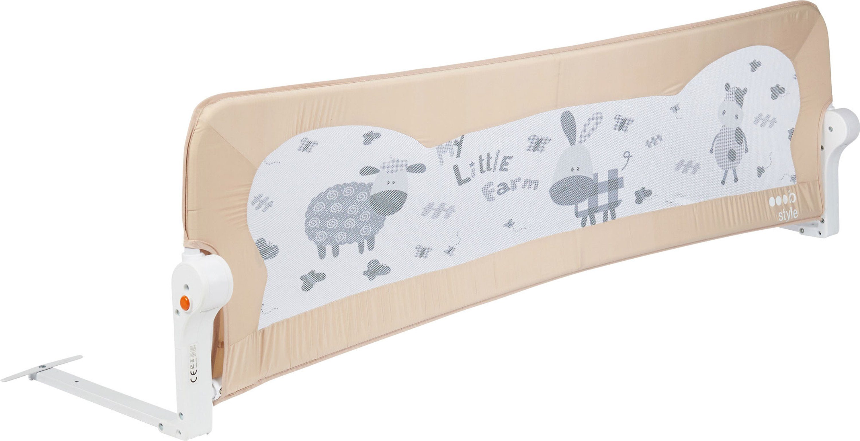 ib style Bettschutzgitter My Little Farm Bettgitter Sandy 150 cm, klappbar - abwaschbarer Stoff