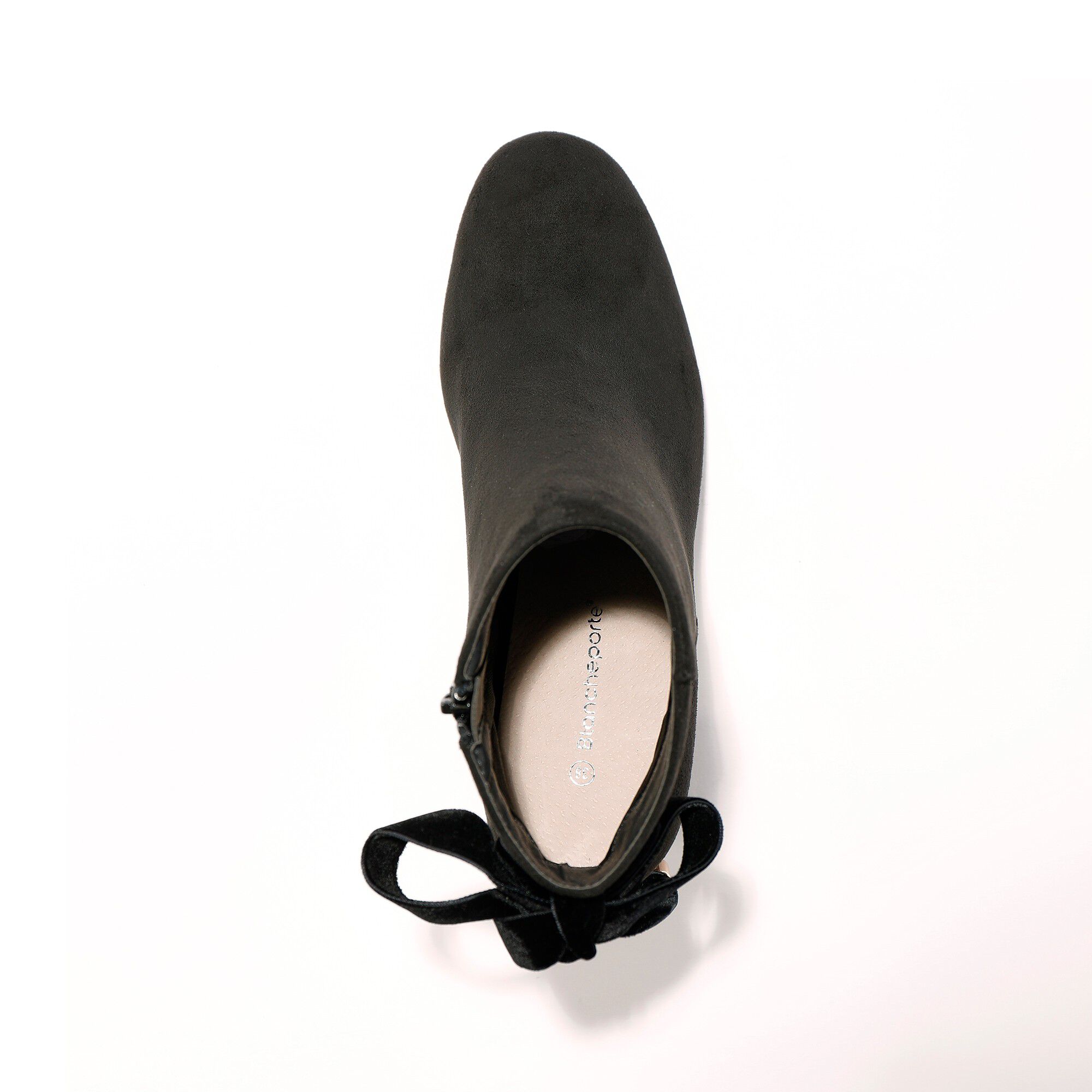 Boots à talon et noeud velours
