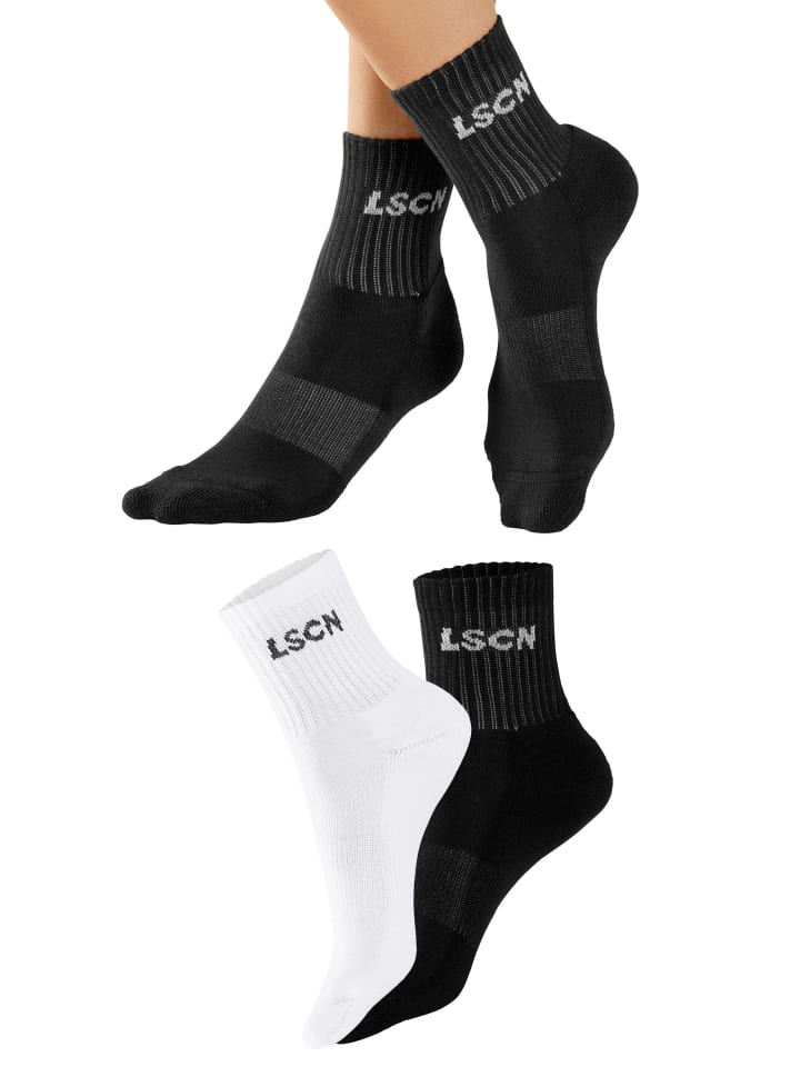 LSCN BY LASCANA Tennissocken in 1x schwarz, 1x weiß günstig kaufen
