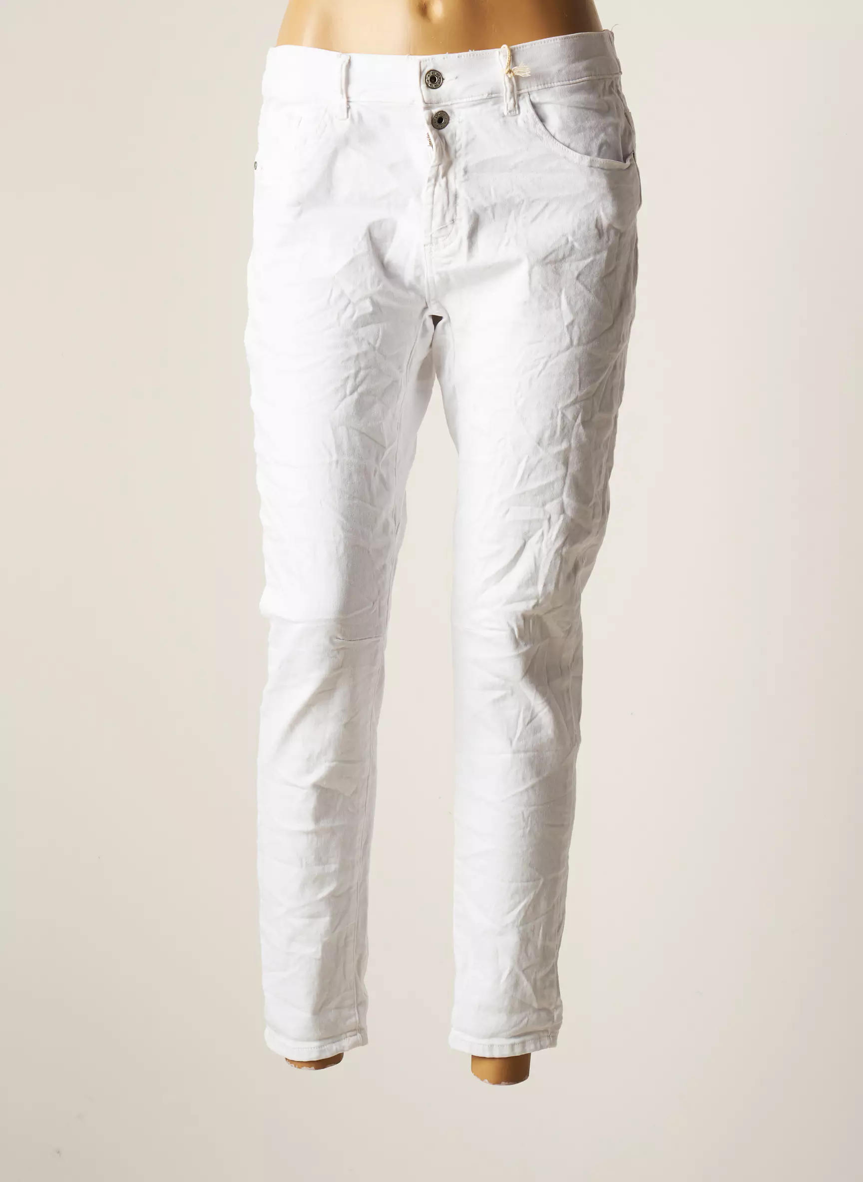 Melly   Co Pantalons Slim Femme couleur blanc