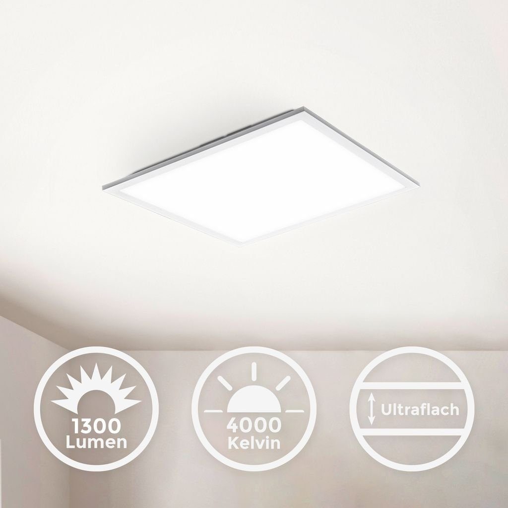 B.K.Licht Deckenleuchte LED Panel Decke eckig Ultra-Flach 29x29 cm Büro Weiß - BKL1325, LED fest integriert, Neutralweiß, 4000K moderne Deckenlampe 12W 1300lm Küche Wohnzimmer