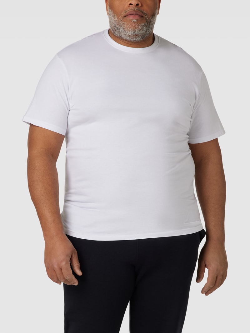 PLUS SIZE T-Shirt mit Rundhalsausschnitt Modell 'MAVERICK' in weiß