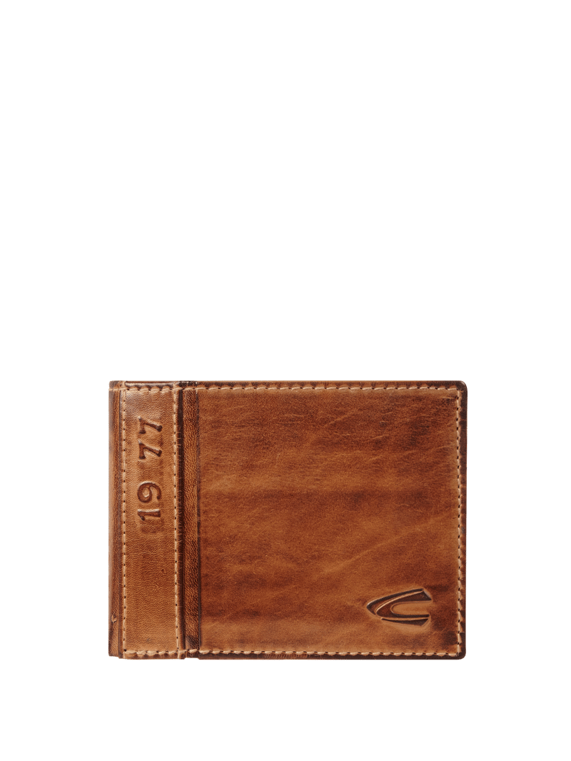 Portemonnaie aus Leder im Retro-Look in mittelbraun