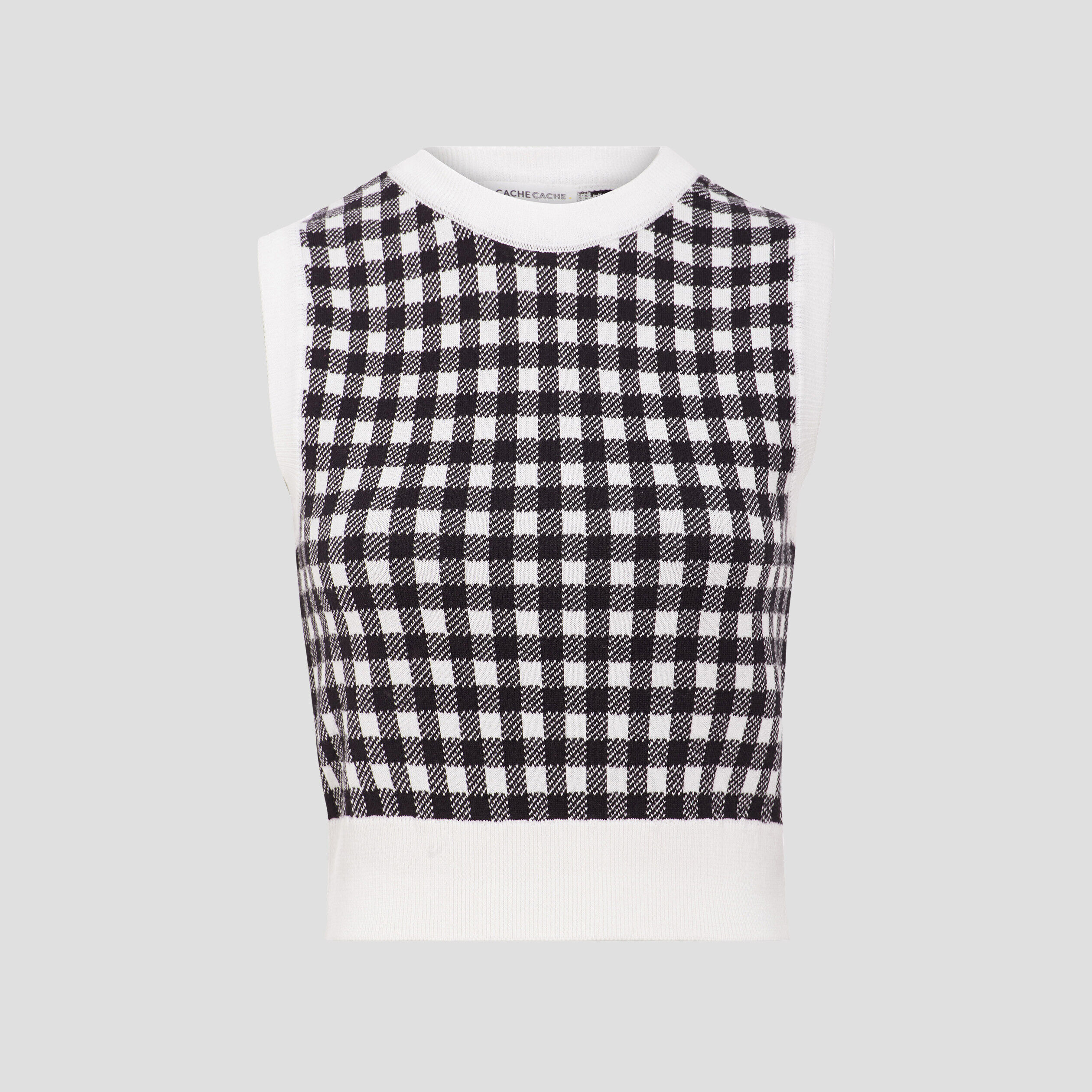 Pull débardeur sans manches noir femme | Cache Cache