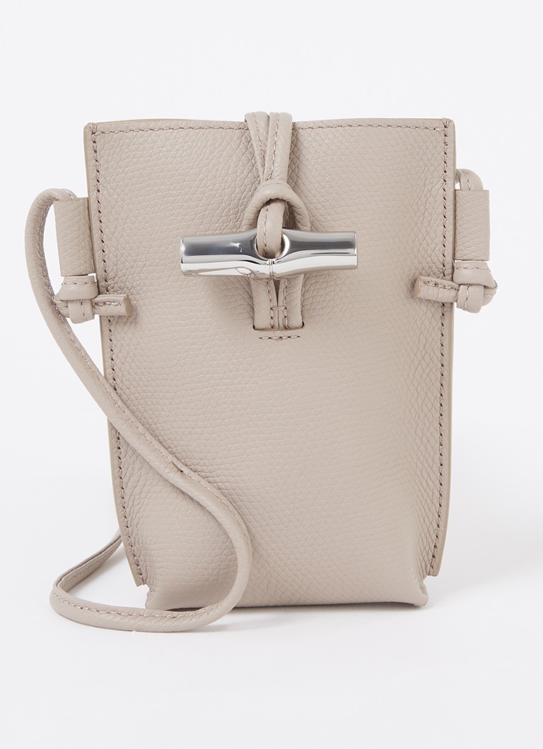 Longchamp Roseau leather crossbody phone case