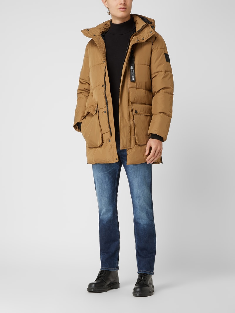 Parka mit abnehmbarer Kapuze - wasserabweisend in camel