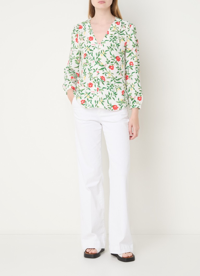 Hobbs Florence blouse with floral print and V-neck