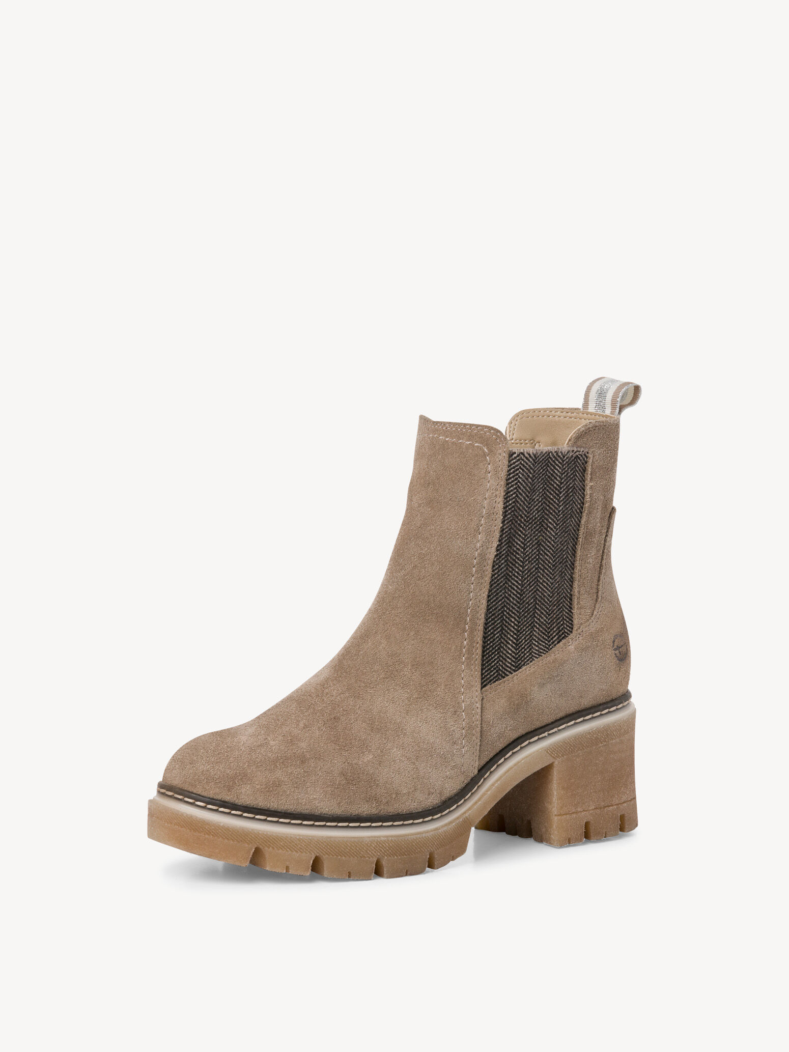 Bottine Chelsea en cuir - beige