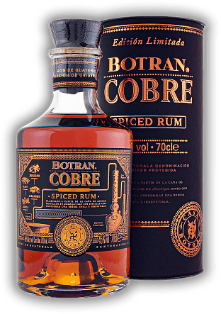 Botran Cobre Spiced with Rum Botran Cobre Spiced with Rum Aromatisierte Spirituose auf Rum-Basis. 0,7	 Liter - Vol 45%