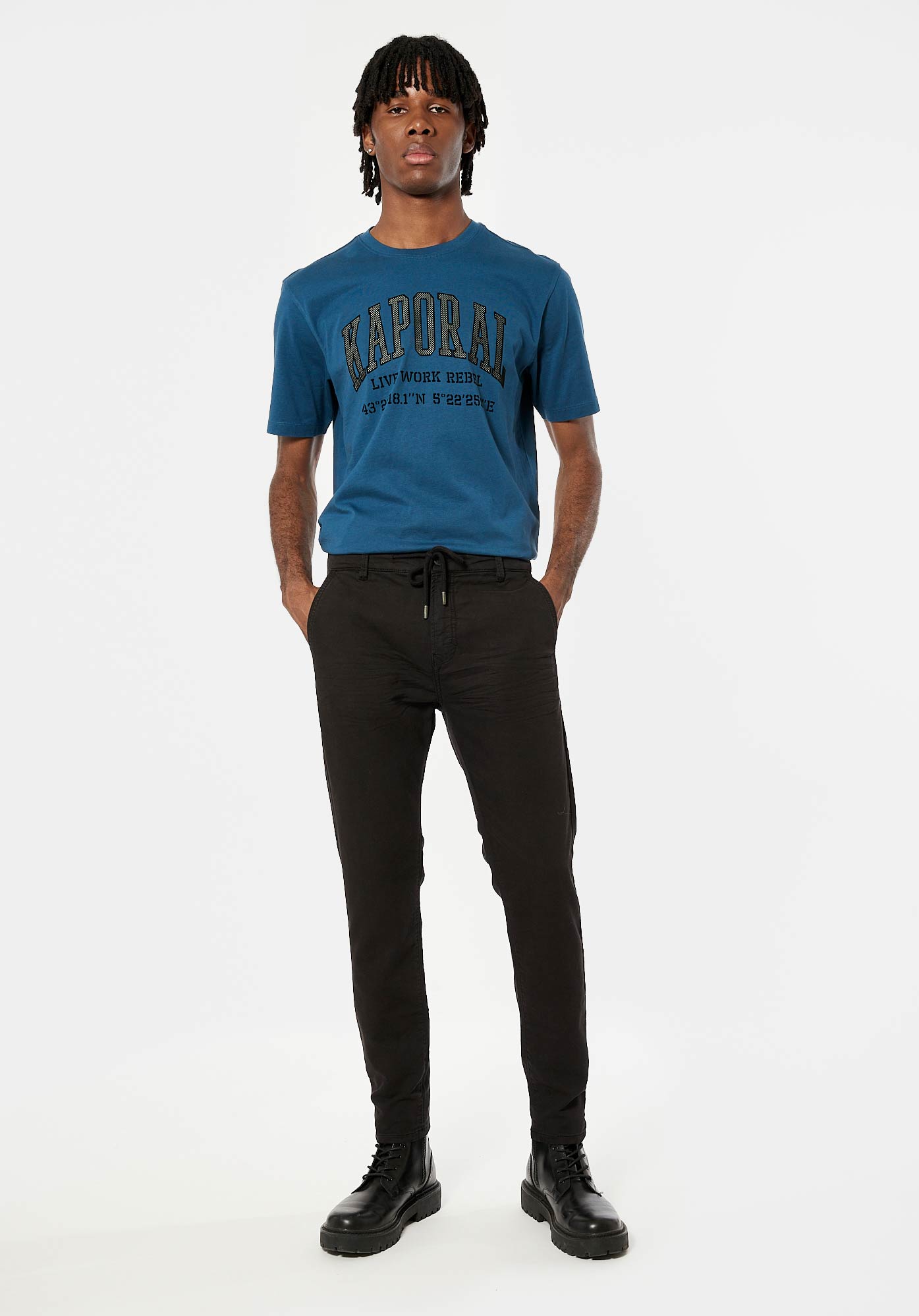IRWIX  Pantalon noir relaxed cropped Homme