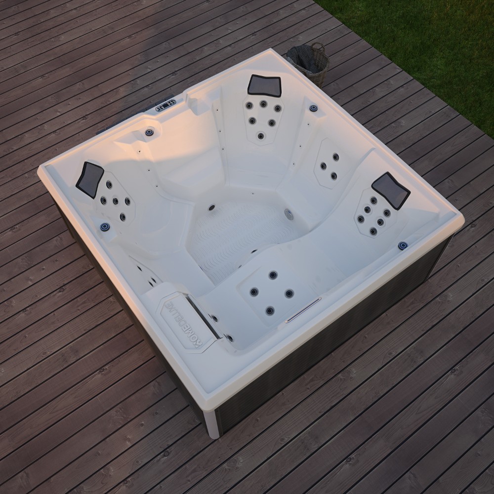 Home Deluxe Outdoor Whirlpool STREAM BIG inkl. Treppe und Thermoabdeckung