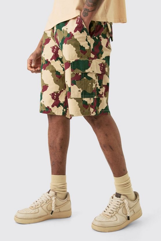 Tall Camouflage Twill Cargo-Shorts