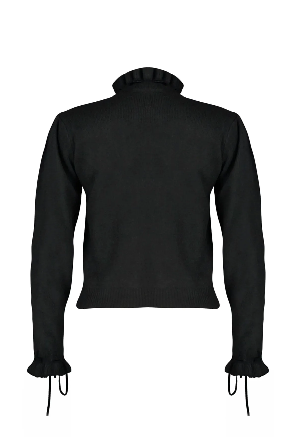 Trendyol Collection  Schwarzer Strickpullover mit weicher Struktur und Lochmuster TWOAW21KZ2355