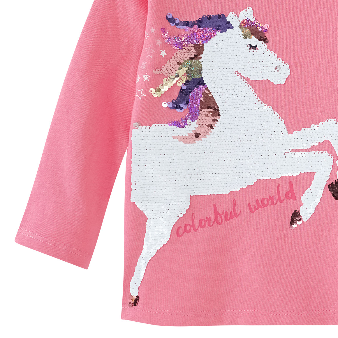 Mädchen Langarmshirt mit Wendepailletten