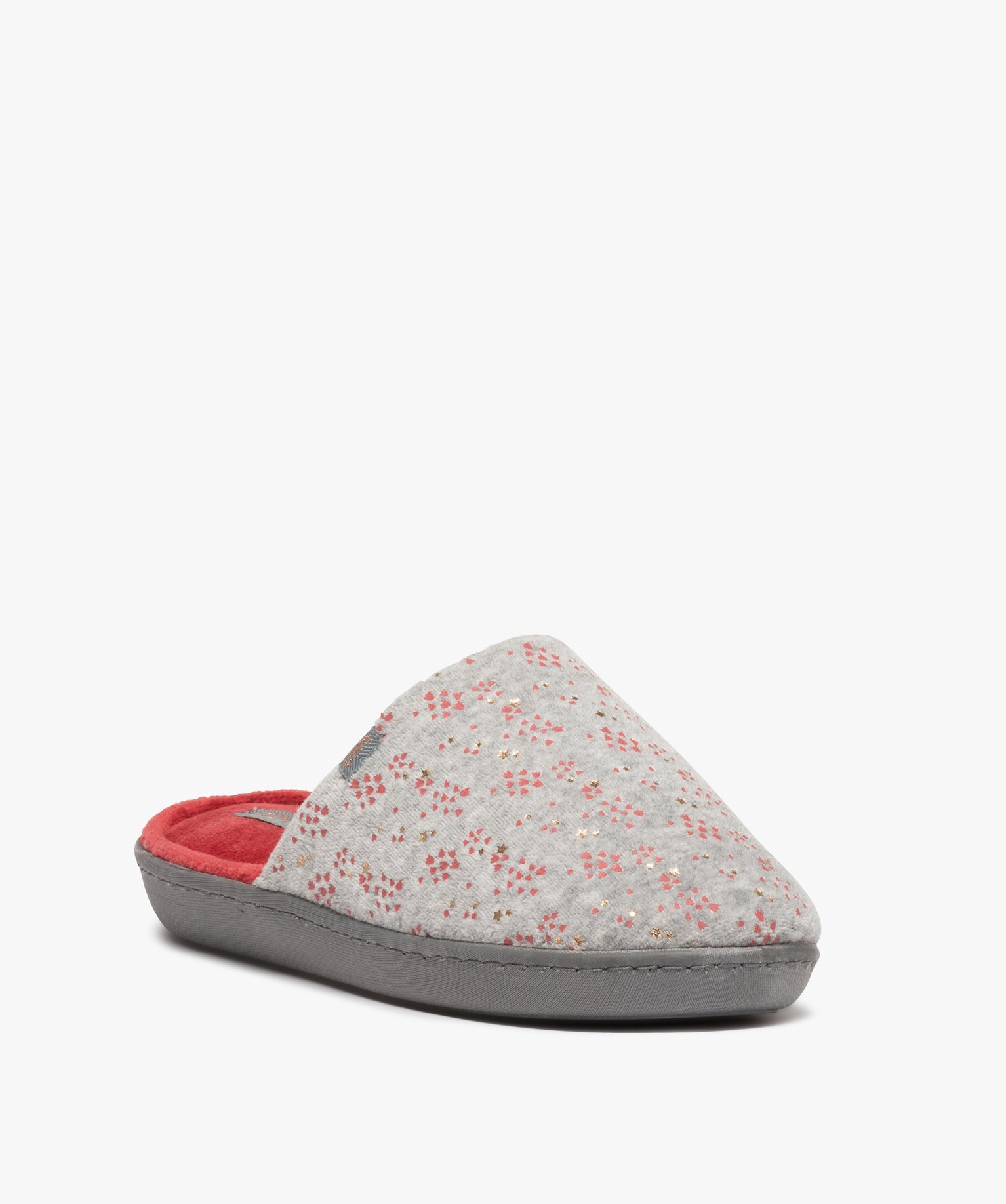 Chaussons femme mules plates en velours imprimé – Dim