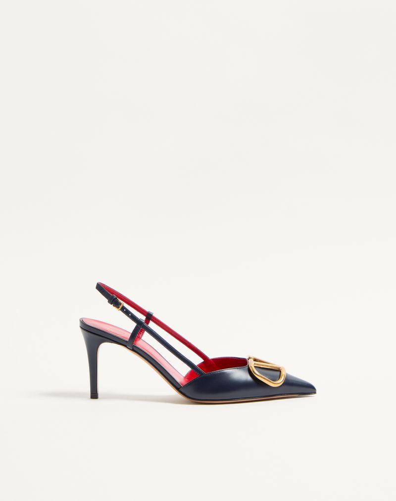 VLogo Signature Slingback Decote em pele de bezerro 80 mm