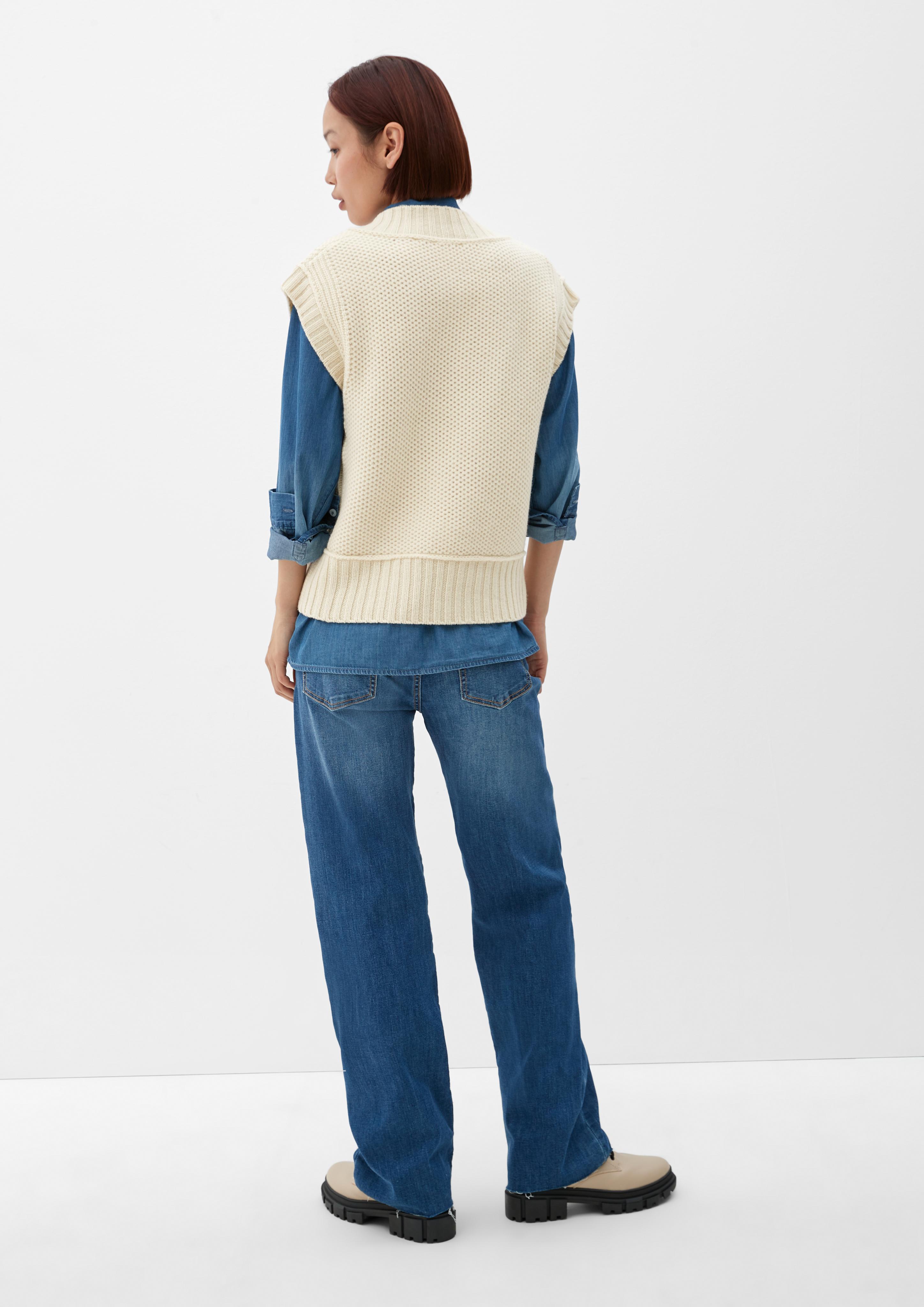 Kurzarm-Pullover aus Wolle  2121175-01Y8