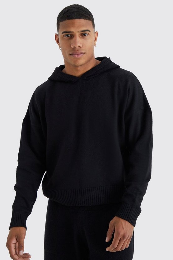 Kastiger Strick-Hoodie