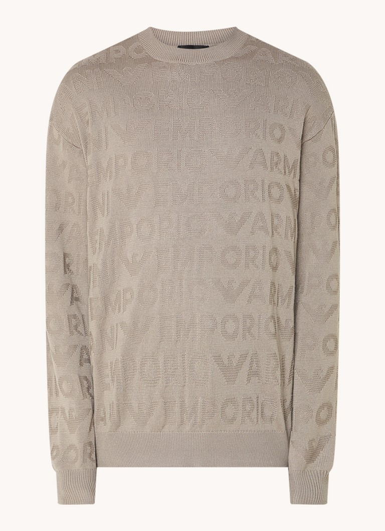 Emporio Armani  Grofgebreide pullover met ingebreid logoprint