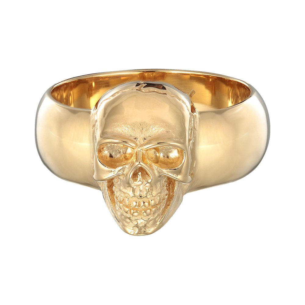 KUZZOI KUZZOI Bague Hommes Sceau Tête de mort oxydée en argent sterling 925 Bague