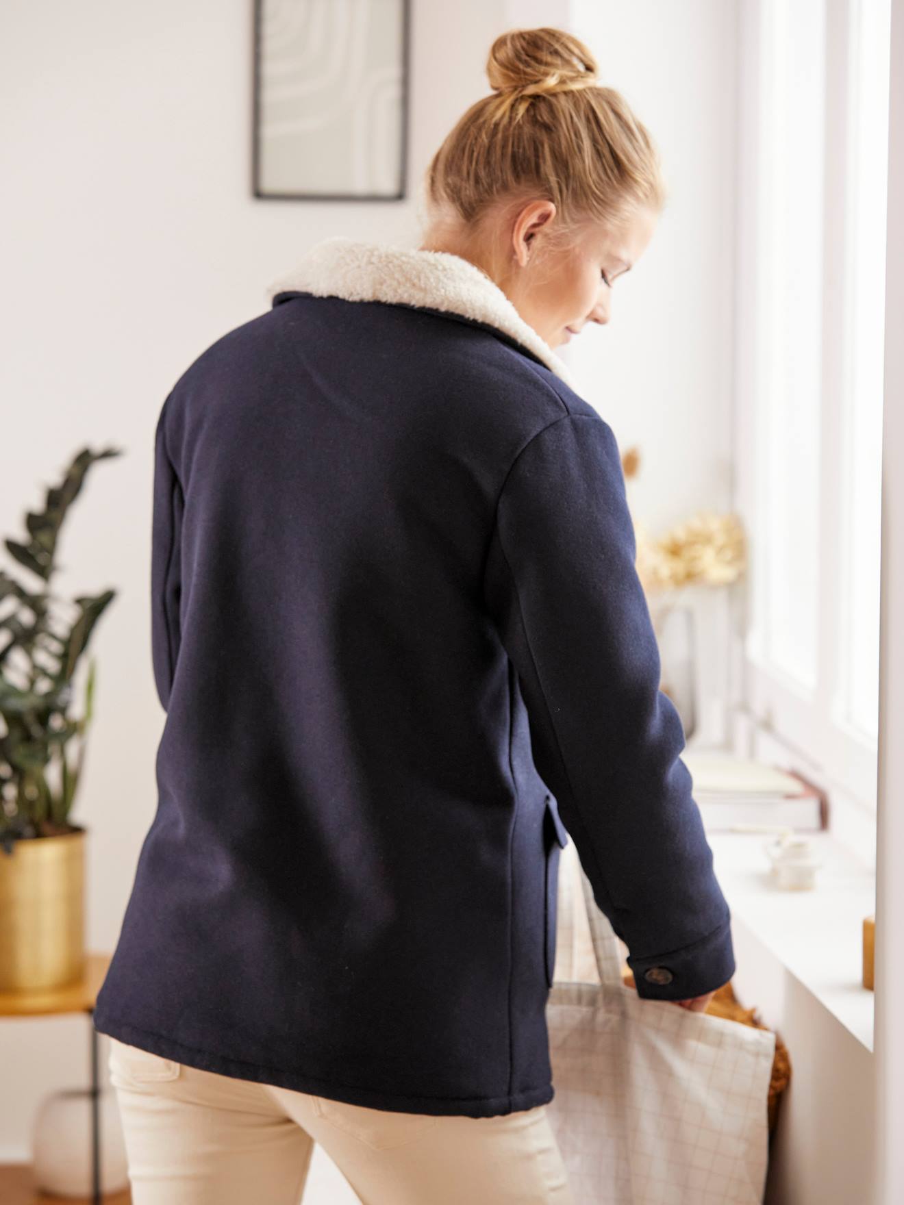 Vertbaudet Warme Tragejacke mit Recycling-Polyester, Schwangerschaft & Stillzeit - nachtblau