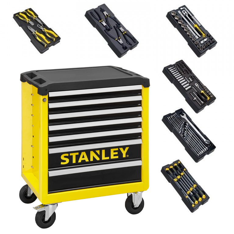 Stanley STHT6-80827 Transmodule Werkzeugwagen mit 7 Schubladen, gefüllt mit 6 Modulen!
