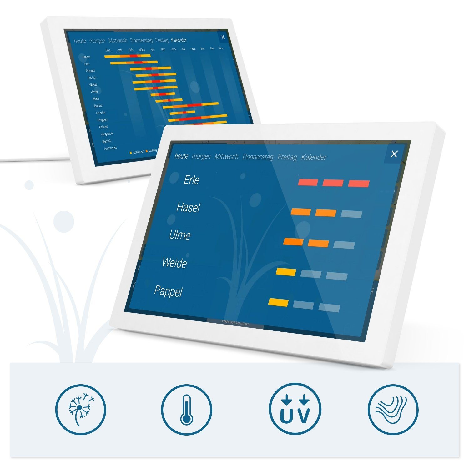 WetterOnline wetteronline home 3 – WetterDisplay mit WetterRadar – mit Innen-Sensor Wetterstation (inkl. Netzteil, USB-Kabel und Schnellstart-Anleitung, neuem Raumklima-Sensor und Premium-Wetterdaten von WetterOnline)
