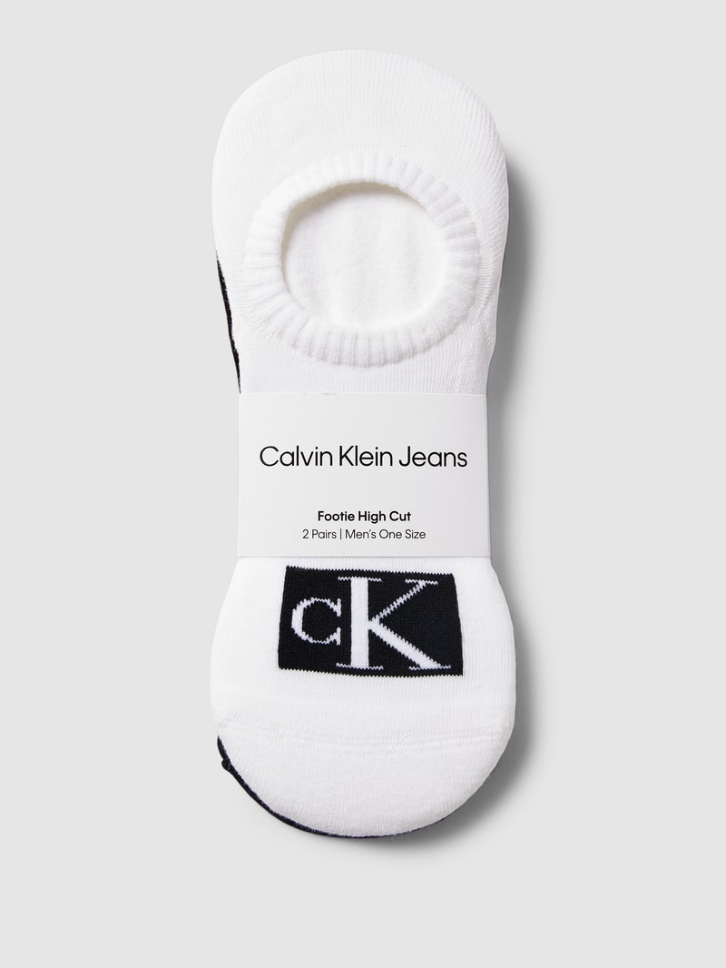 Sneakersocken mit Logo-Stitching Modell 'FOOTIE' in weiss