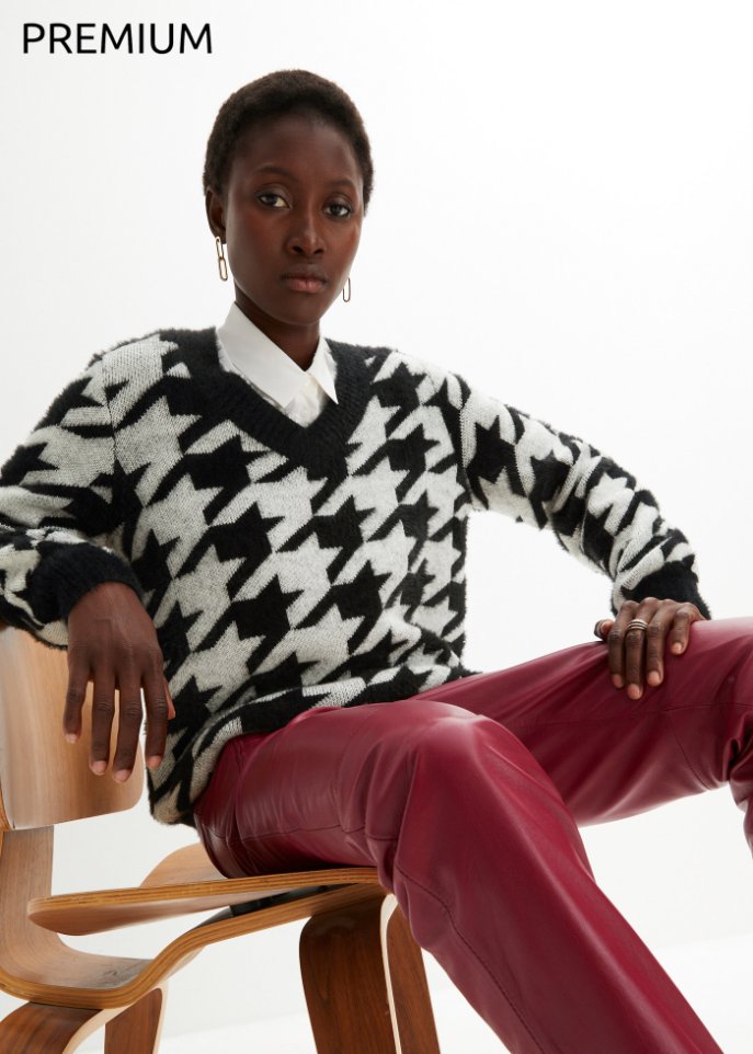 Jaquard-Pullover mit Woll-Anteil