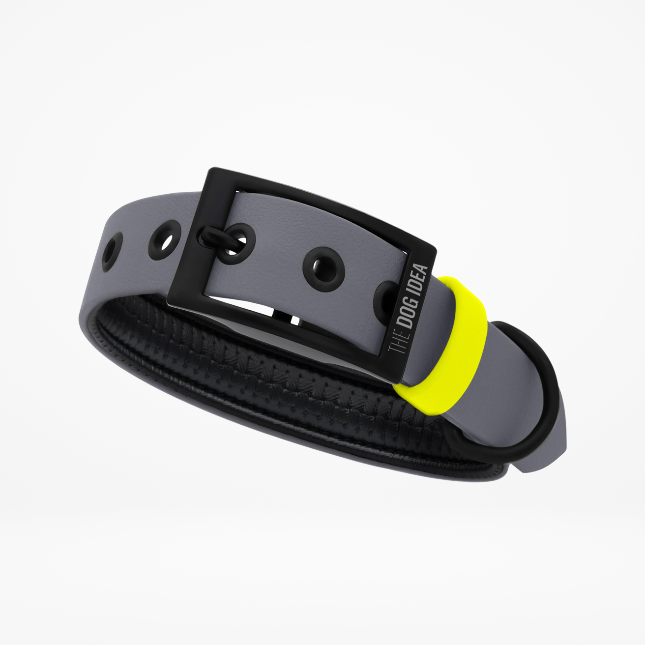 THE DOG IDEA Hundehalsbänder THE DOG IDEA Biothane Halsband Grau neon gelb S