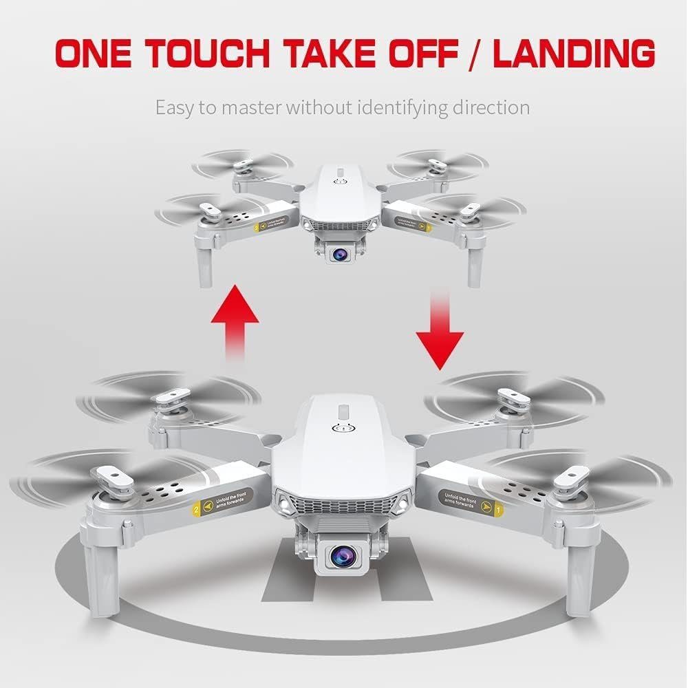 OBEST Drohne mit Kamera, Faltbare RC Quadcopter, Optical Flow, 2 Akkus Drohne (4K HD, mit One Key Start/Landen, 3D Flips Mini Drone für Kinder und Anfänger)