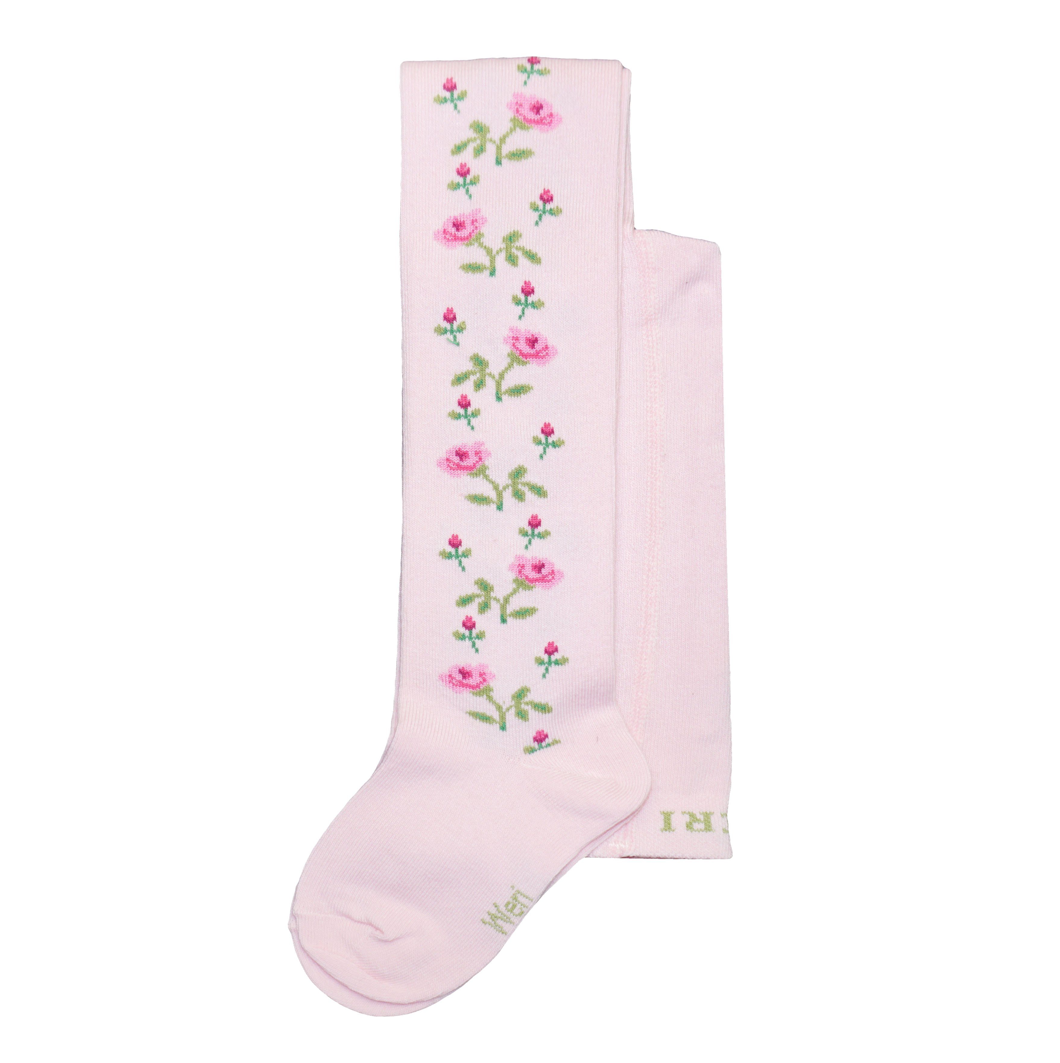 WERI SPEZIALS Strumpfhersteller GmbH Strickstrumpfhose Kinderstrumpfhosen für Mädchen >>Rosenzweige<< aus Baumwolle