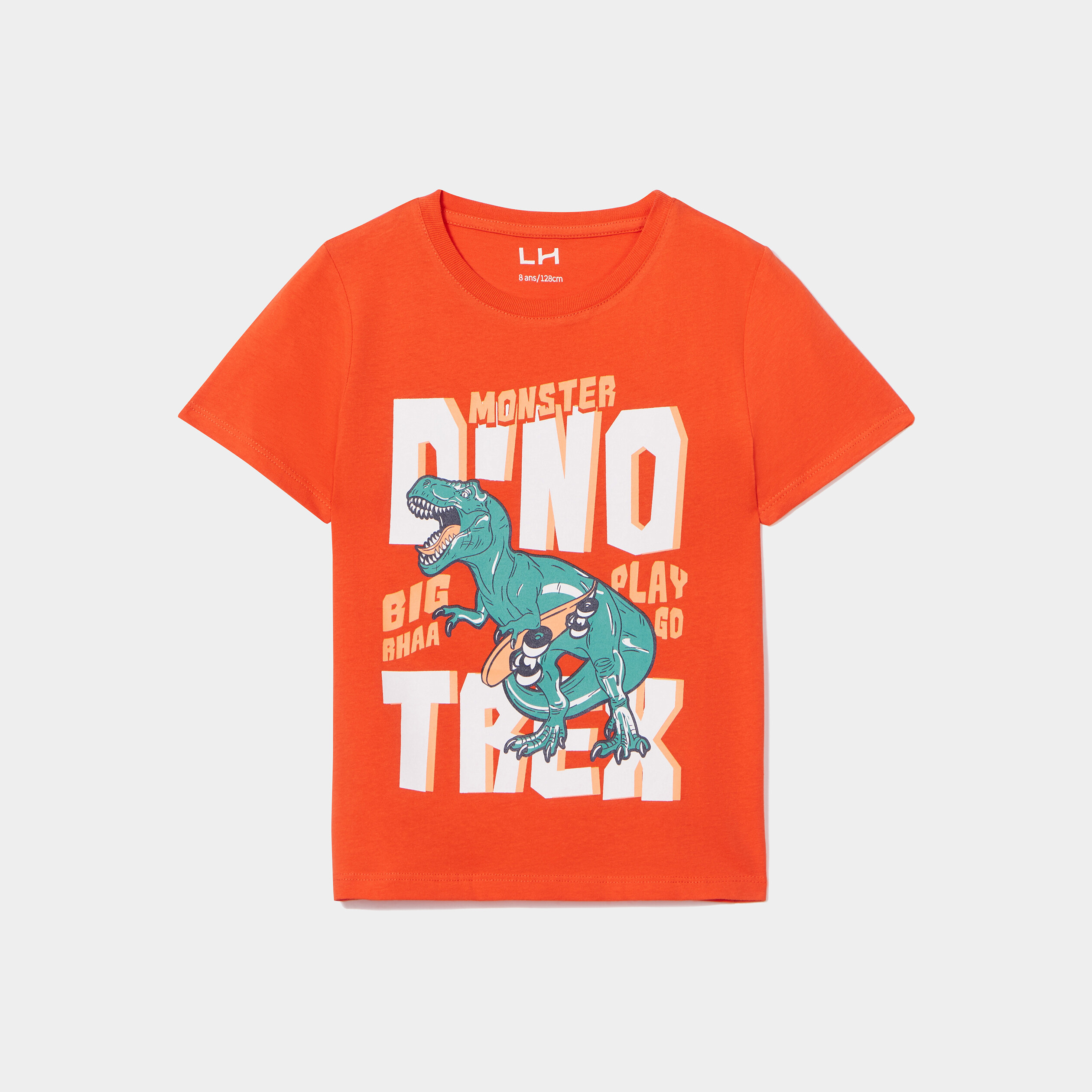 T-shirt manches courtes coton orange garçon | La Halle