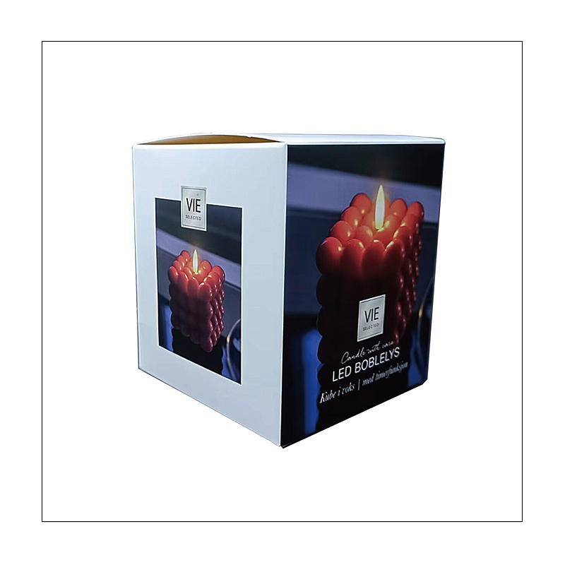 Vie Selected Kube LED-lys 8,5x8,5x7,5 cm m/timer rød