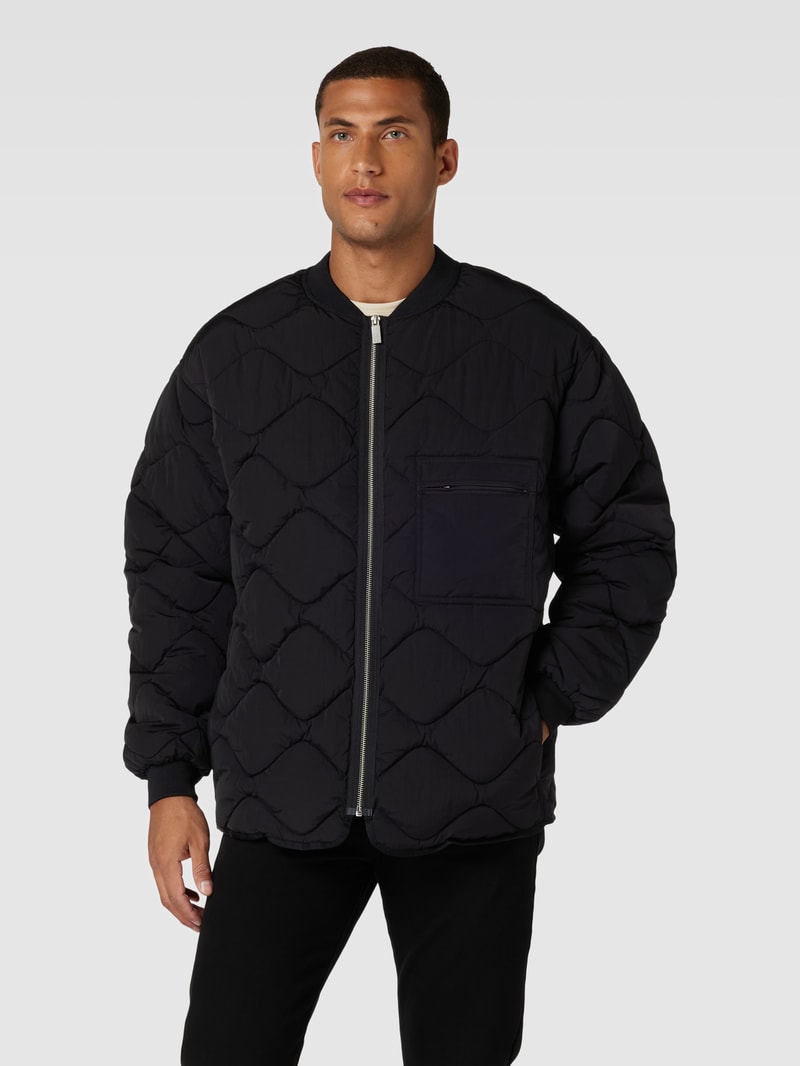 Bomberjacke mit Eingrifftaschen in schwarz