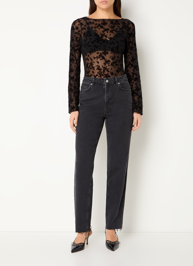 Envii Ennicola semi-transparent mesh top with floral print