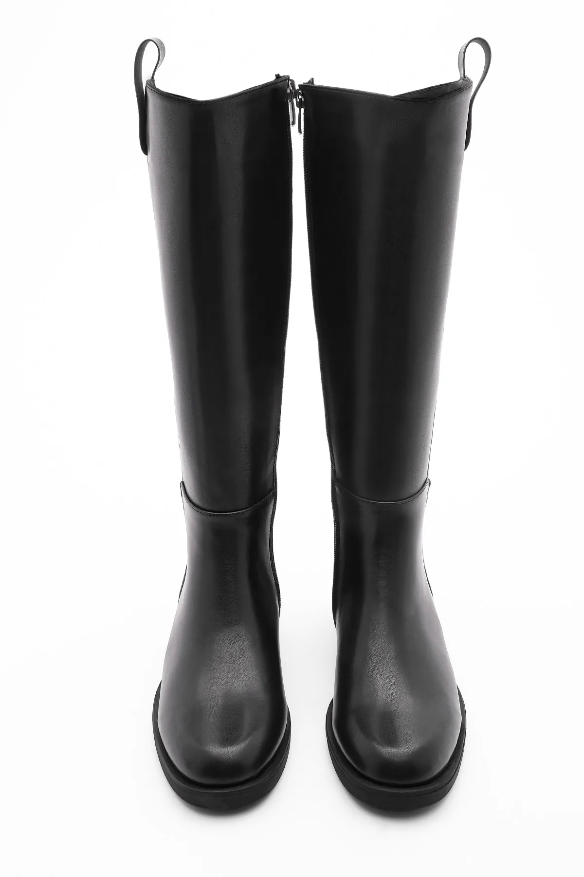 Marjin  Damen Alltagsstiefel über dem Knie Reißverschluss Lindo Schwarz