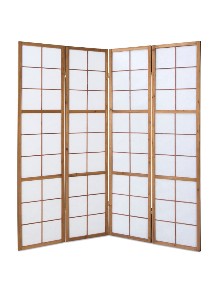 Homestyle4u 4-tlg. Paravent Shoji in Braun 176x175 cm günstig kaufen onesize