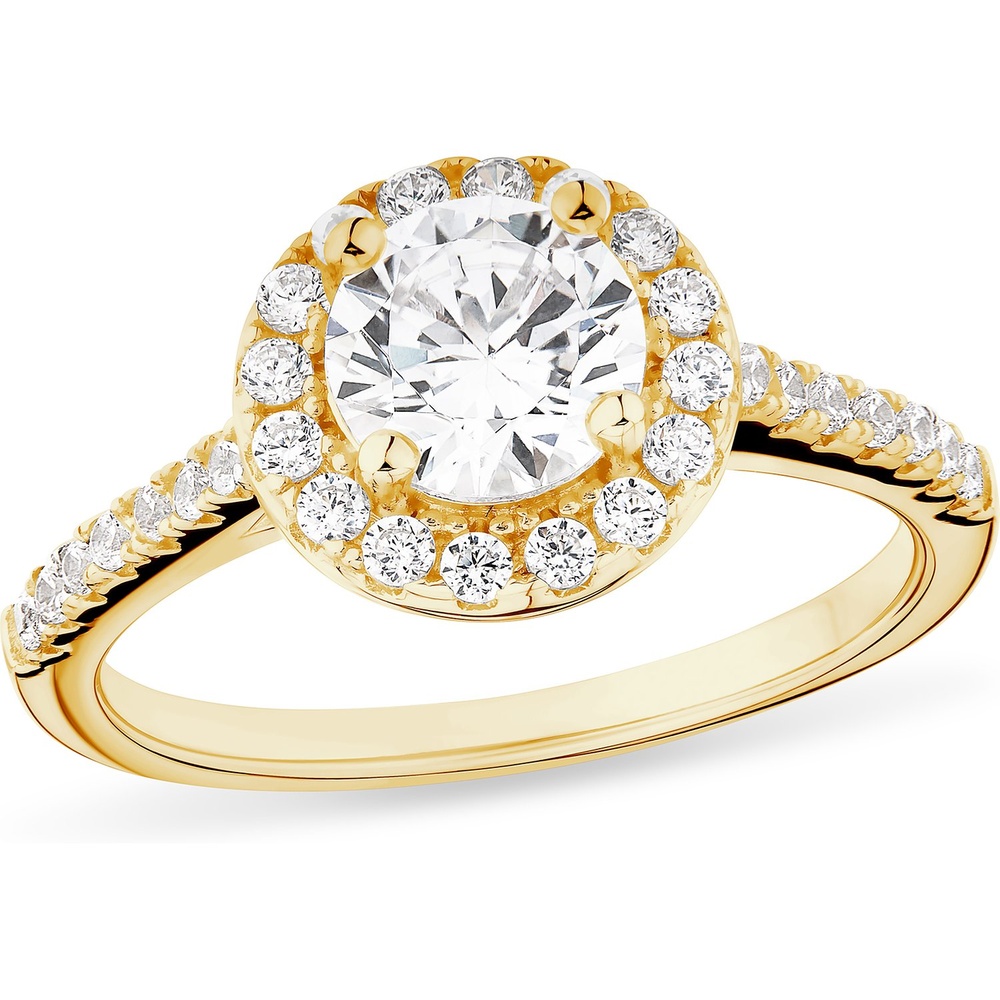FAVS Bague pour femme 925 Argent or jaune Bague