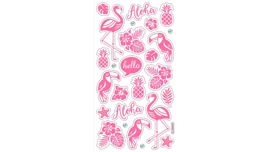 folia Metallic-Sticker II 9,5x17,5cm 1 Blatt 26 Sticker