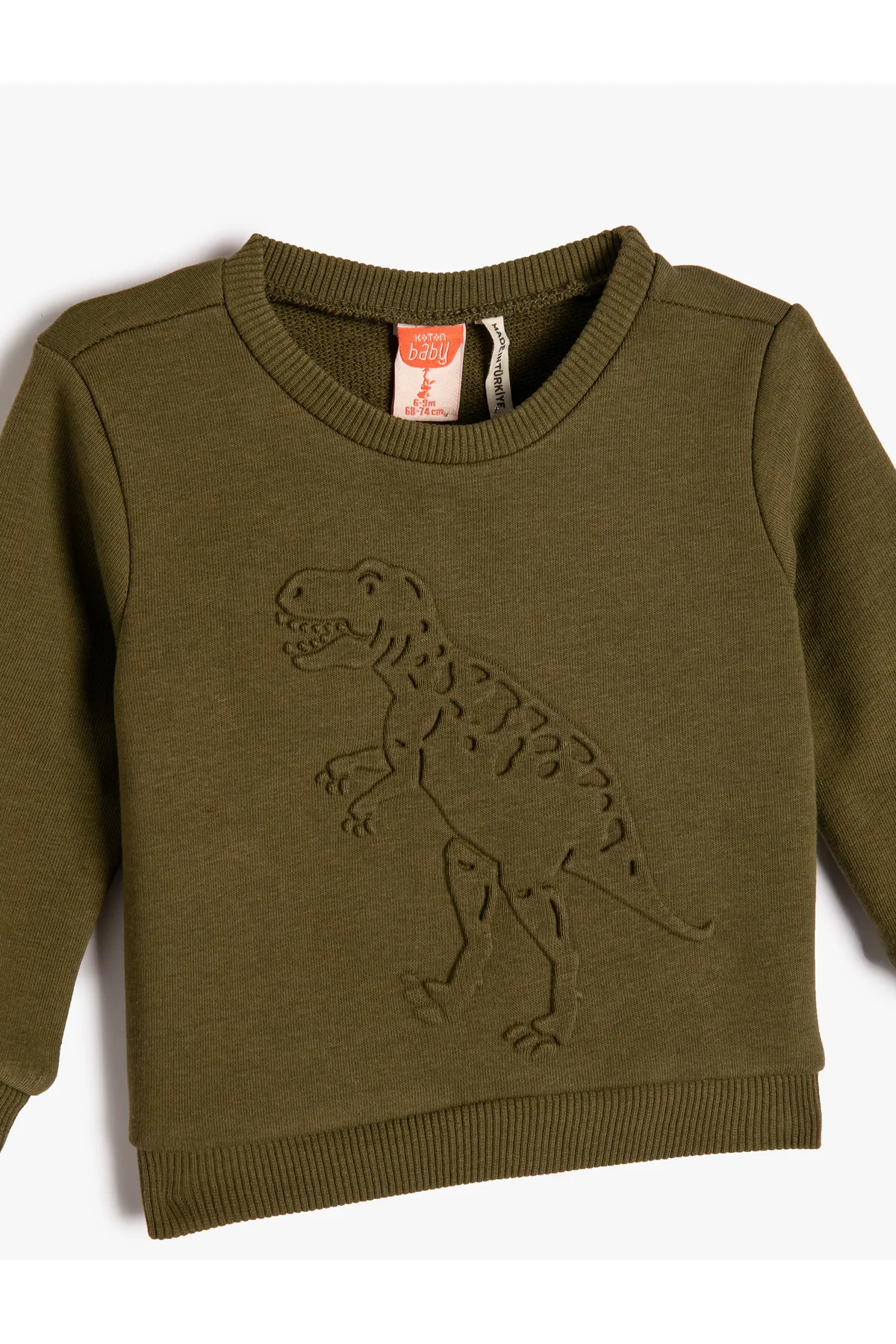 Koton  Dinosaurier-Sweatshirt mit Rundhalsausschnitt und langen Ärmeln