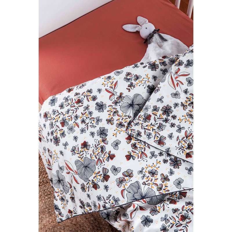 Housse de Couette Coton Bio pour lit bébé Flora
