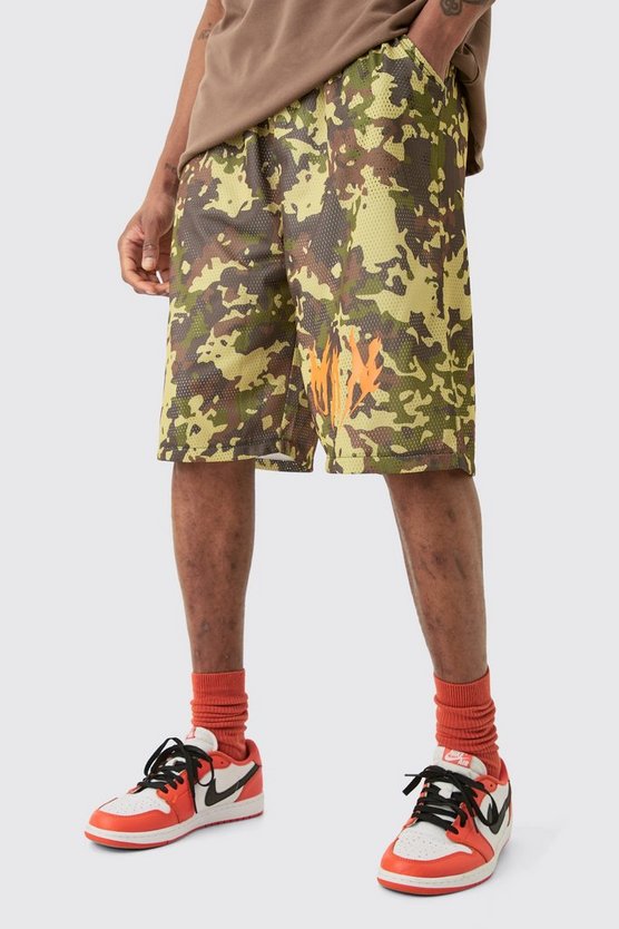 Tall Man Mesh Camouflage Basketball-Shorts