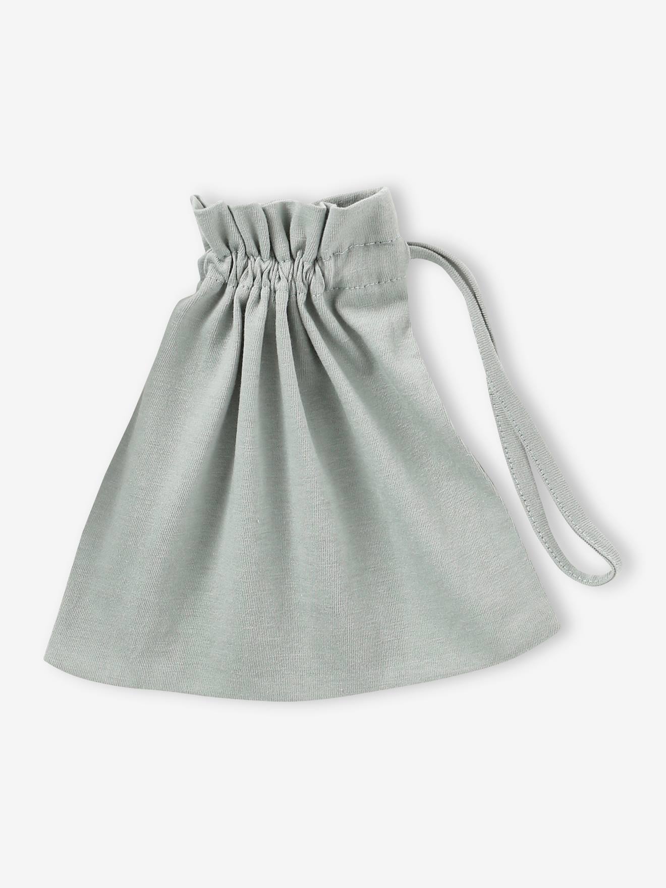Ensemble bonnet, moufles et chaussons bébé naissance et son sac assorti marine