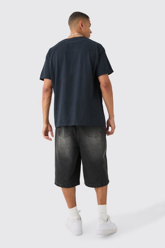 Oversize T-Shirt mit lizenziertem Black Panther Biker-Print
