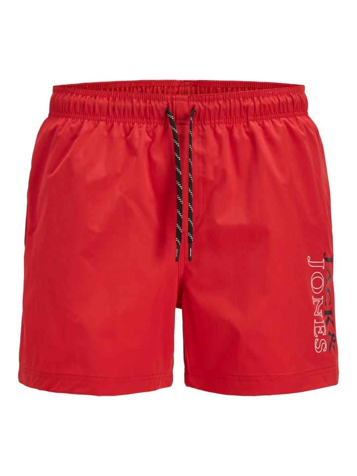JACK & JONES Junior Badeshorts  JPSTMAUI JJSWIM DOUBLE LOGO JNR in true red günstig kaufen